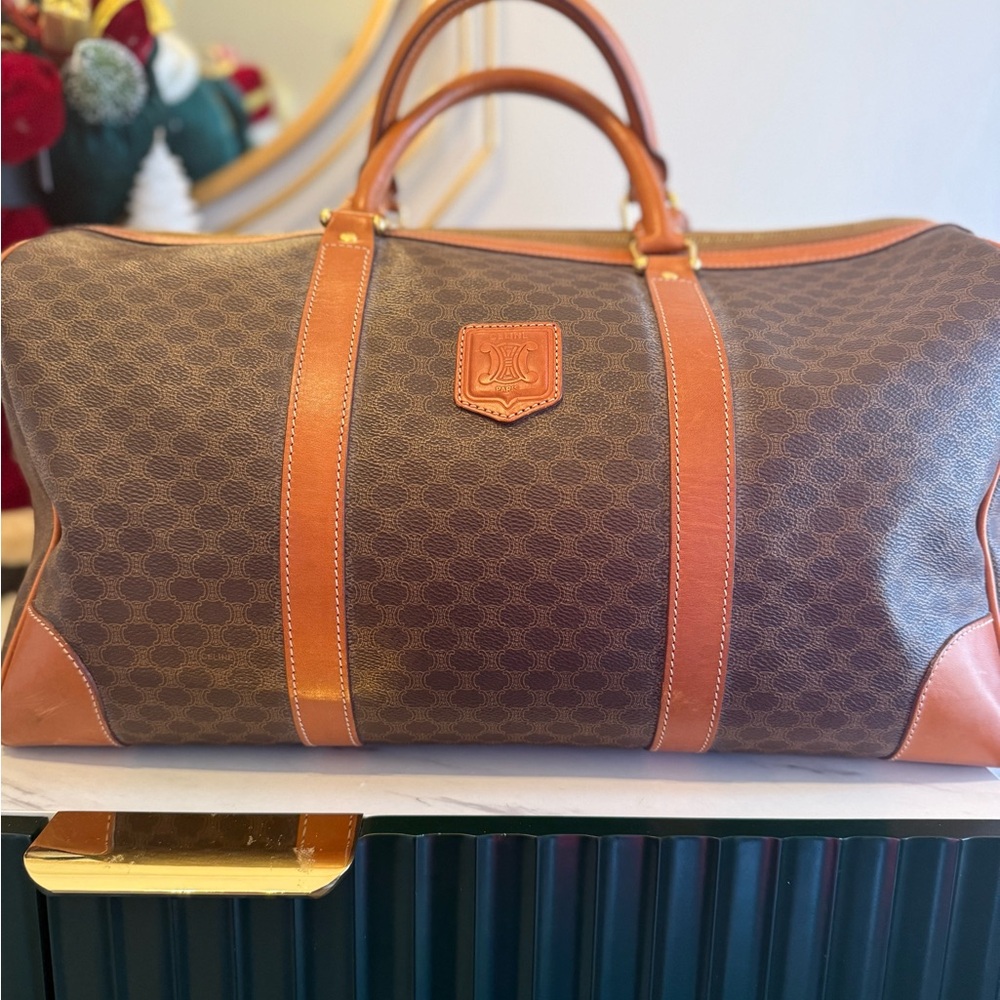 Celine Elegant Brown and Tan Travel Bag